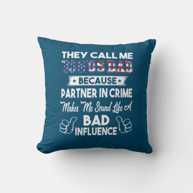 Father's Day | They Call Me Bonus Dad Throw Pillow (Front)