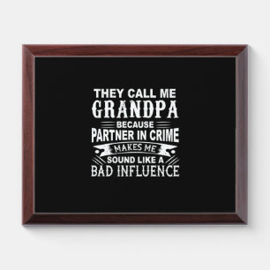 Father's Day They Call Me Grandpa Award Plaque