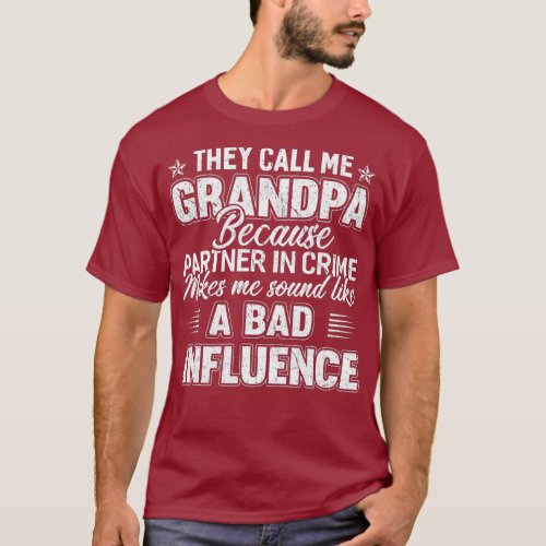 Fathers day They Call Me Grandpa Grandfather Men T_Shirt