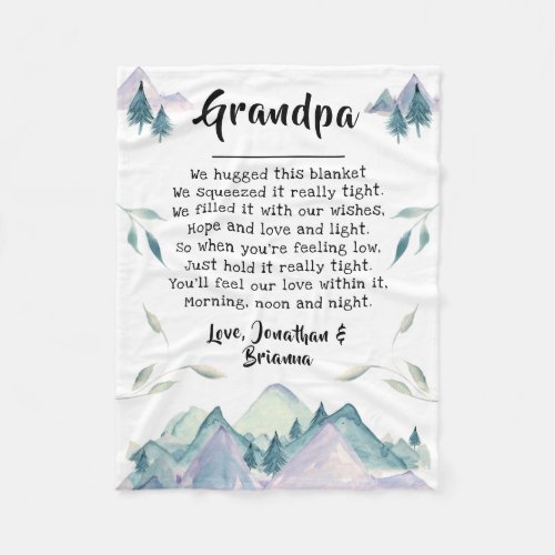 Fathers Day Thinking of You Grandpa from Grandkids Fleece Blanket