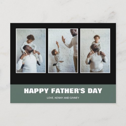 Fathers Day Three Photo Collage Custom Postcard