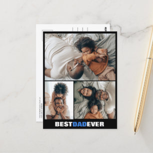 Father's Day Three Photo Custom Postcard