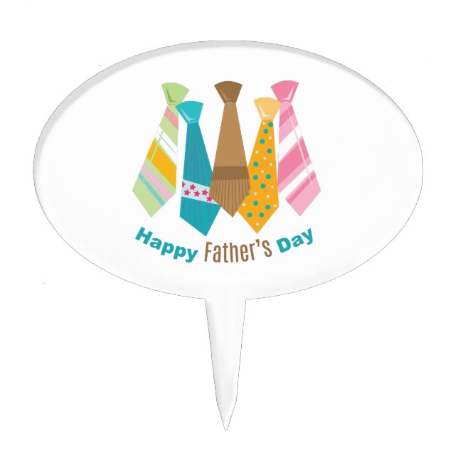 Fathers Day Ties Cake Topper (Front)
