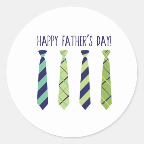 Fathers Day Ties Classic Round Sticker