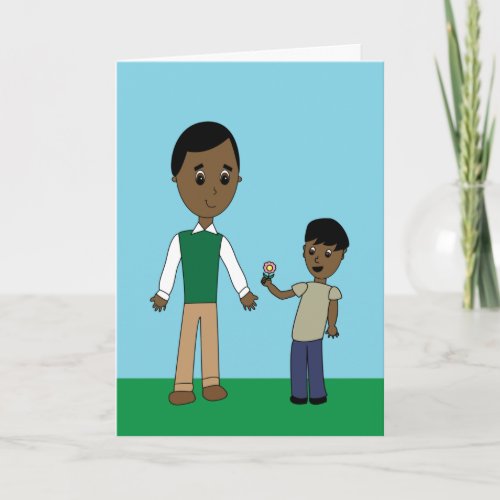 Fathers Day To Dad From Son African American Grow Card
