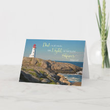 Father's Day to Dad Lighthouse on Rocky Shore