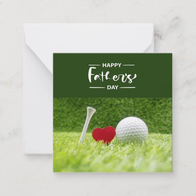 Father's Day to golf Dad in green with love  Note  (Front)
