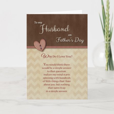 Father's Day To Husband - Why Do I Love You? Card