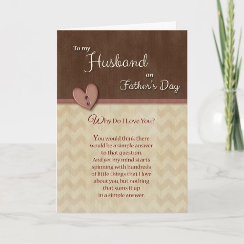 Fathers Day to Husband _ Why Do I Love You Card