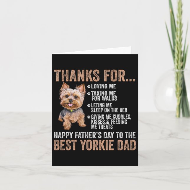 Fathers Day To The Best Yorkie Dad Yorkshire Terri Card (Front)