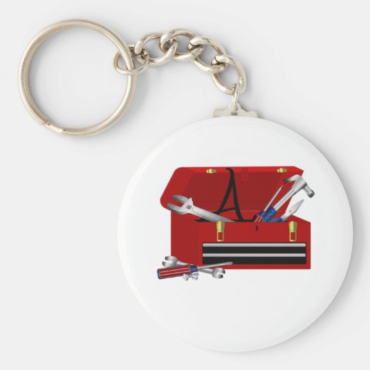 Father's Day Tool Box Initial A Keychain