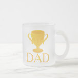 Father's Day Trophy For Number One Dad Gift Frosted Glass Coffee Mug