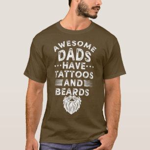 Fathers day tshirt tattoo beard daddy papa gift pa