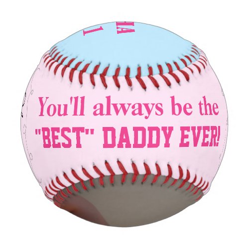 Fathers Day Twins Pink Blue Photo Baseball