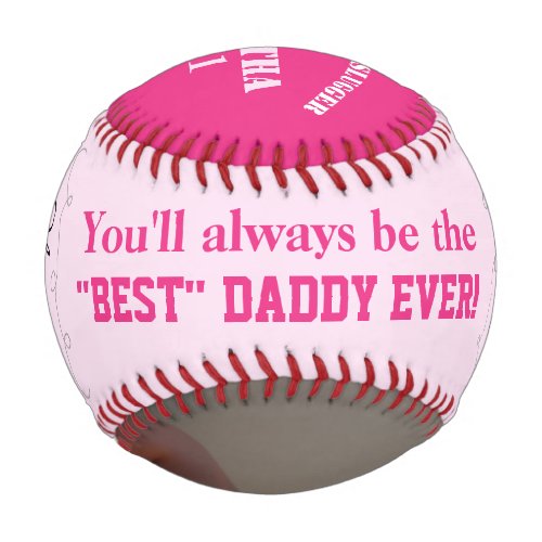 Fathers Day Twins Slugger Pink Photo Baseball