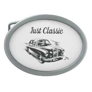 Father's Day Typography Design Just Classic Car Belt Buckle