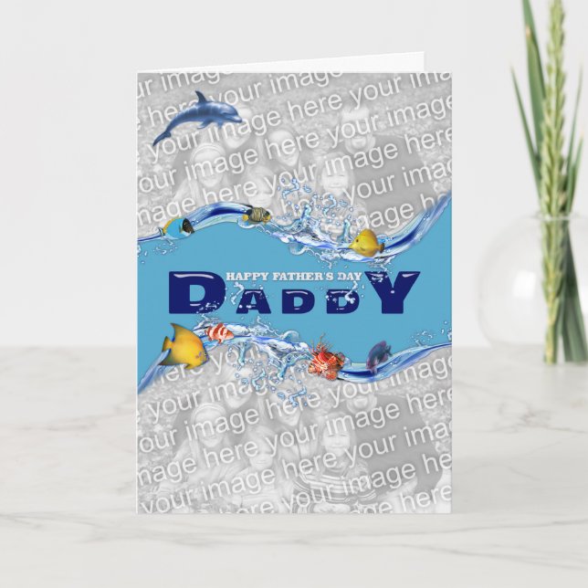 Fathers Day Under the Sea ADD YOUR OWN PHOTOS Card (Front)