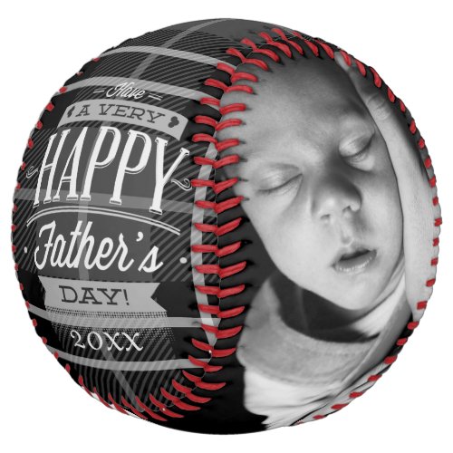 Fathers Day Unique Personalized Black Plaid Softball