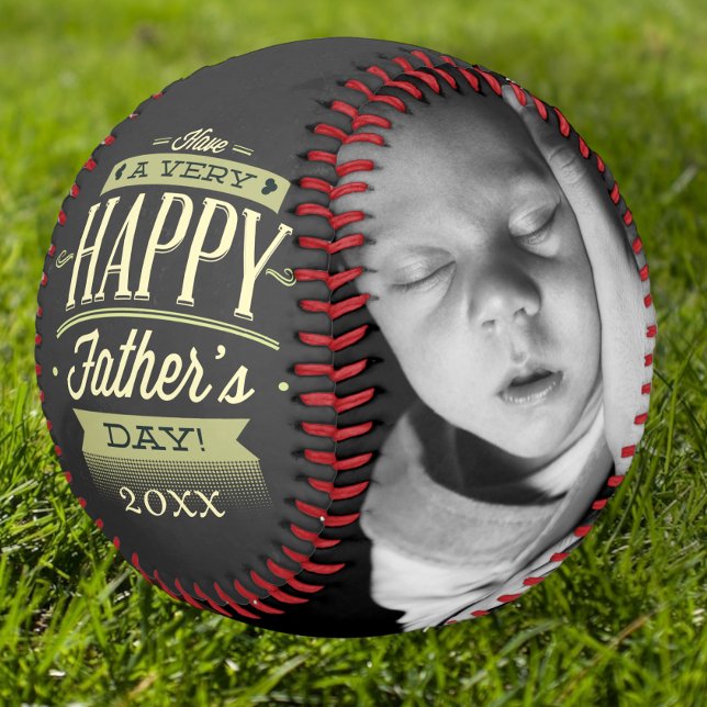 Fathers Day Unique Personalized Green Black Softball (Creator Uploaded)