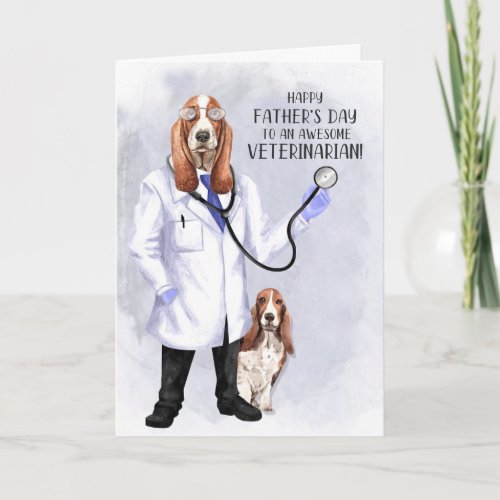 Fathers Day Veterinarian Funny Hound Dog Doctor Card