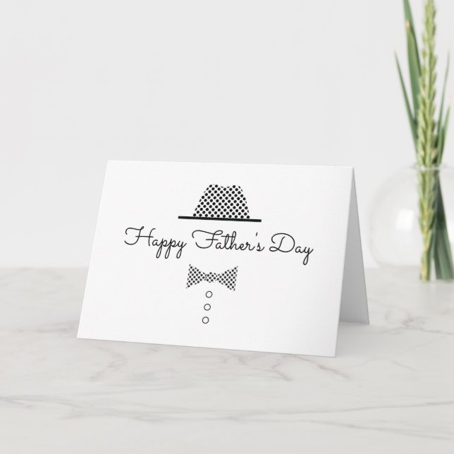 Father's Day Vintage Black and White Card (Front)