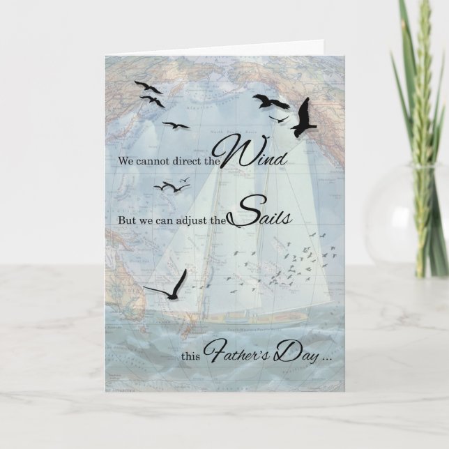 Fathers Day Vintage Nautical Theme Card (Front)