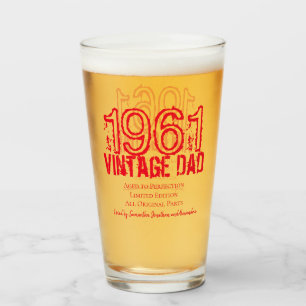 Father's Day Vintage Year Photo Black Typography G Glass