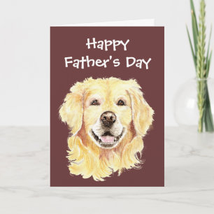 Father's Day, Watercolor Golden Retriever Dog Card