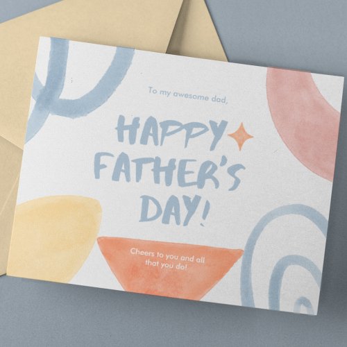  Fathers Day Watercolor Postcard