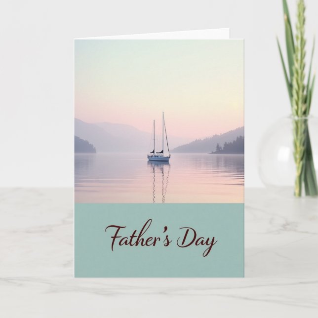 Fathers Day Waterscape Scene Card (Front)