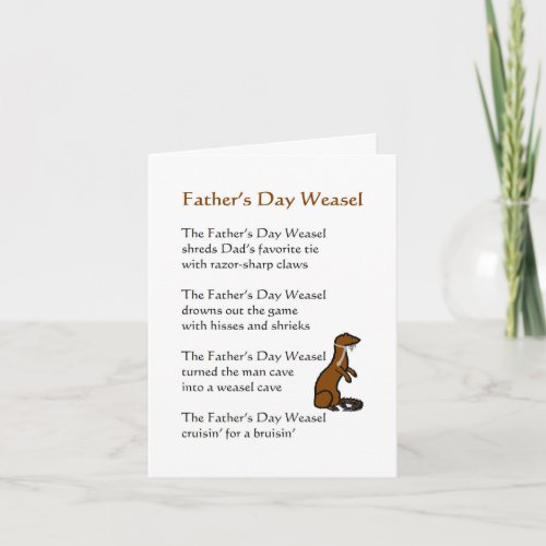 Fathers Day Weasel A Funny Poem For Dad Card