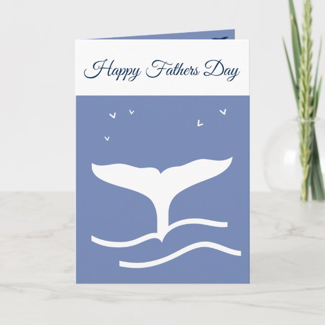 Fathers Day Whale Fin or Customize Card (Front)