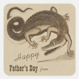 Father's day Wild dancing happy crocodile CC1121 Square Sticker