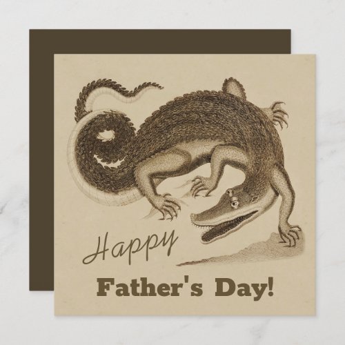 Fathers day Wild happy dancing crocodile Card