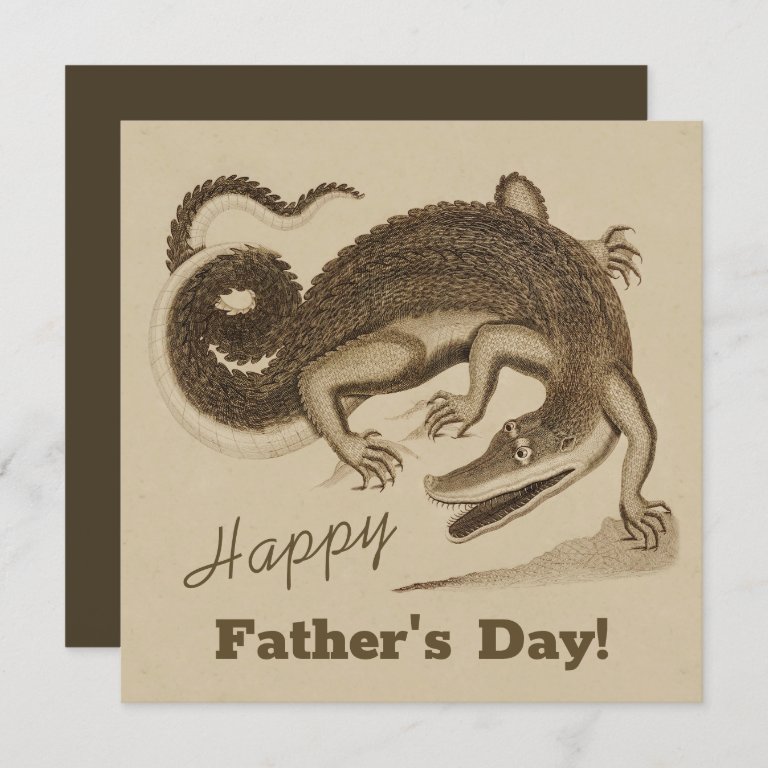 Father&#39;s day Wild happy dancing crocodile Card