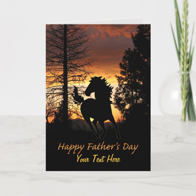 Father's Day Wild Horse Sunset Card (Front)