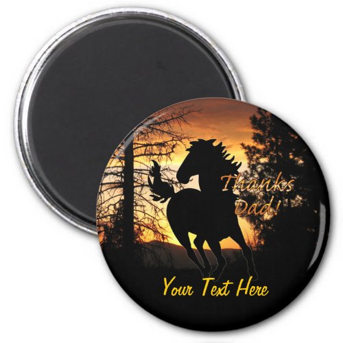 Fathers Day Wild Horse Sunset Magnet