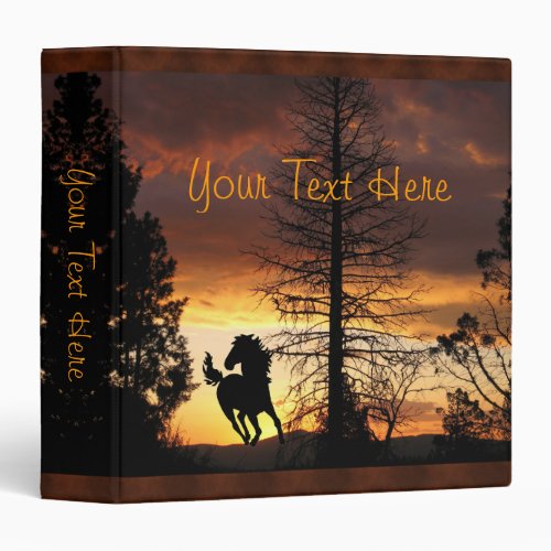 Fathers Day Wild Horse Sunset Photo Album Binder