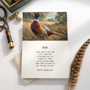 Father's Day Wildlife Pheasant Greeting Card
