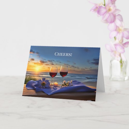 Fathers Day Wine at the Beach Cheers  Card