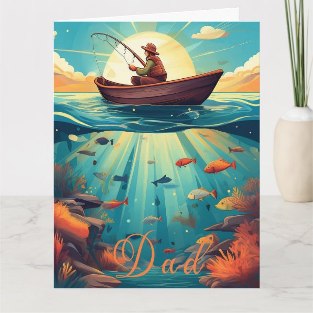 Fathers Day With A Fishing Theam Card (Front)