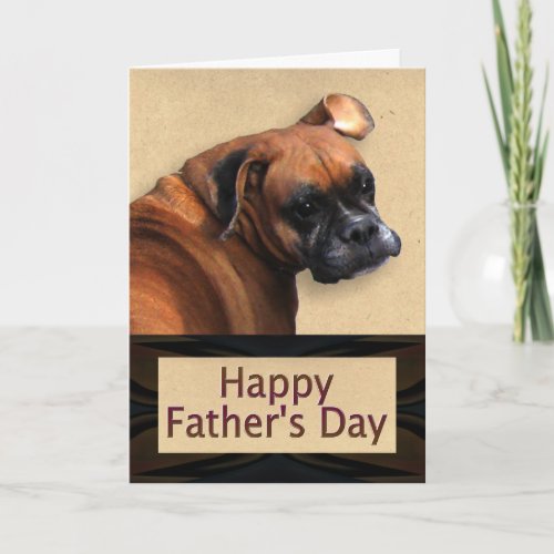 Fathers Day with Boxer Dog Card
