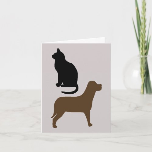 Fathers Day with Cat and Dog Card