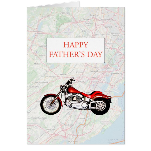 Father's Day with Map and Motorbike Cards (Front)