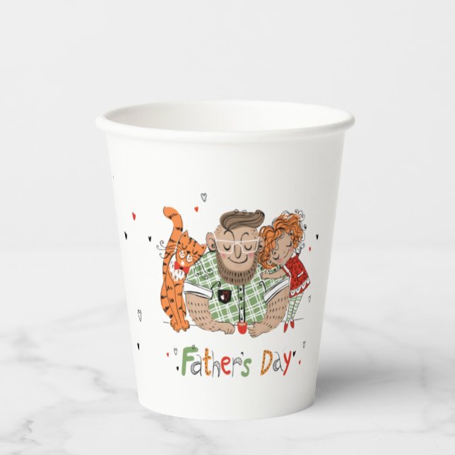 Father's Day with Warm Happy Moments  Paper Cups (Front)