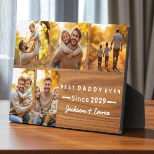 Father's Day Wood 5 Photo Collage Best Daddy Ever  Plaque