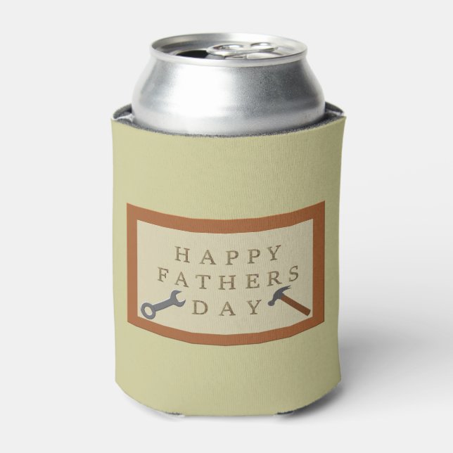 Fathers Day Wooden Sign Can Cooler (Can Front)