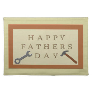 Fathers Day Wooden Sign Cloth Placemat