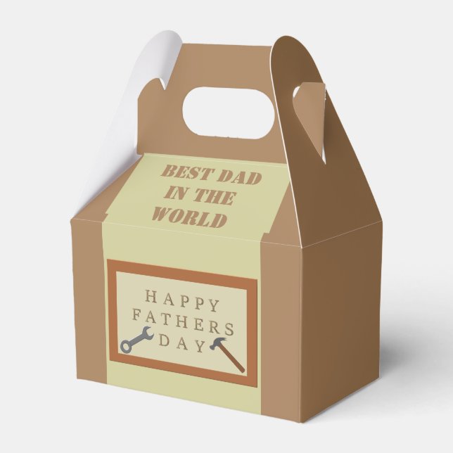Fathers Day Wooden Sign Custom Favor Boxes (Front Side)