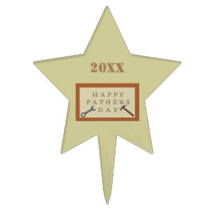 Fathers Day Wooden Sign Custom Year Cake Topper